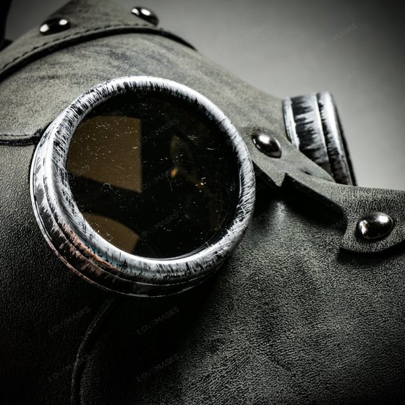 Steampunk Full Face Plague Doctor Mask - Grey - Picture 4 of 8